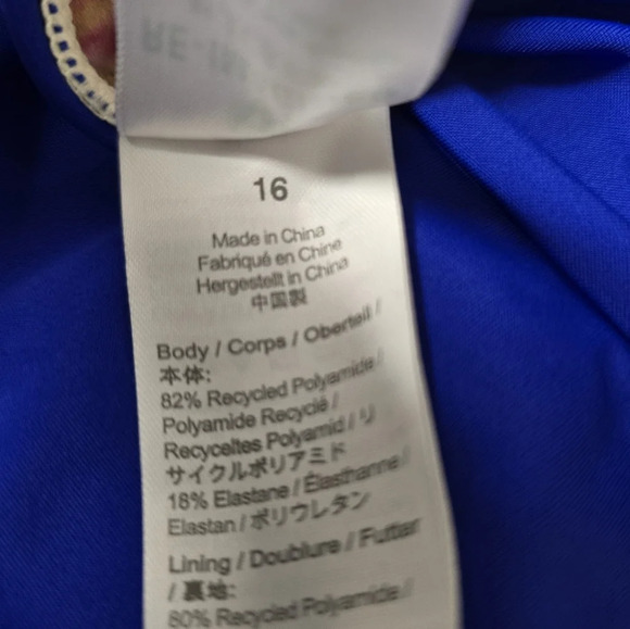 J.Crew Flora Obscura X strappy-back plunge one-piece in kaleidoscope Floral Sz16 - Picture 9 of 11